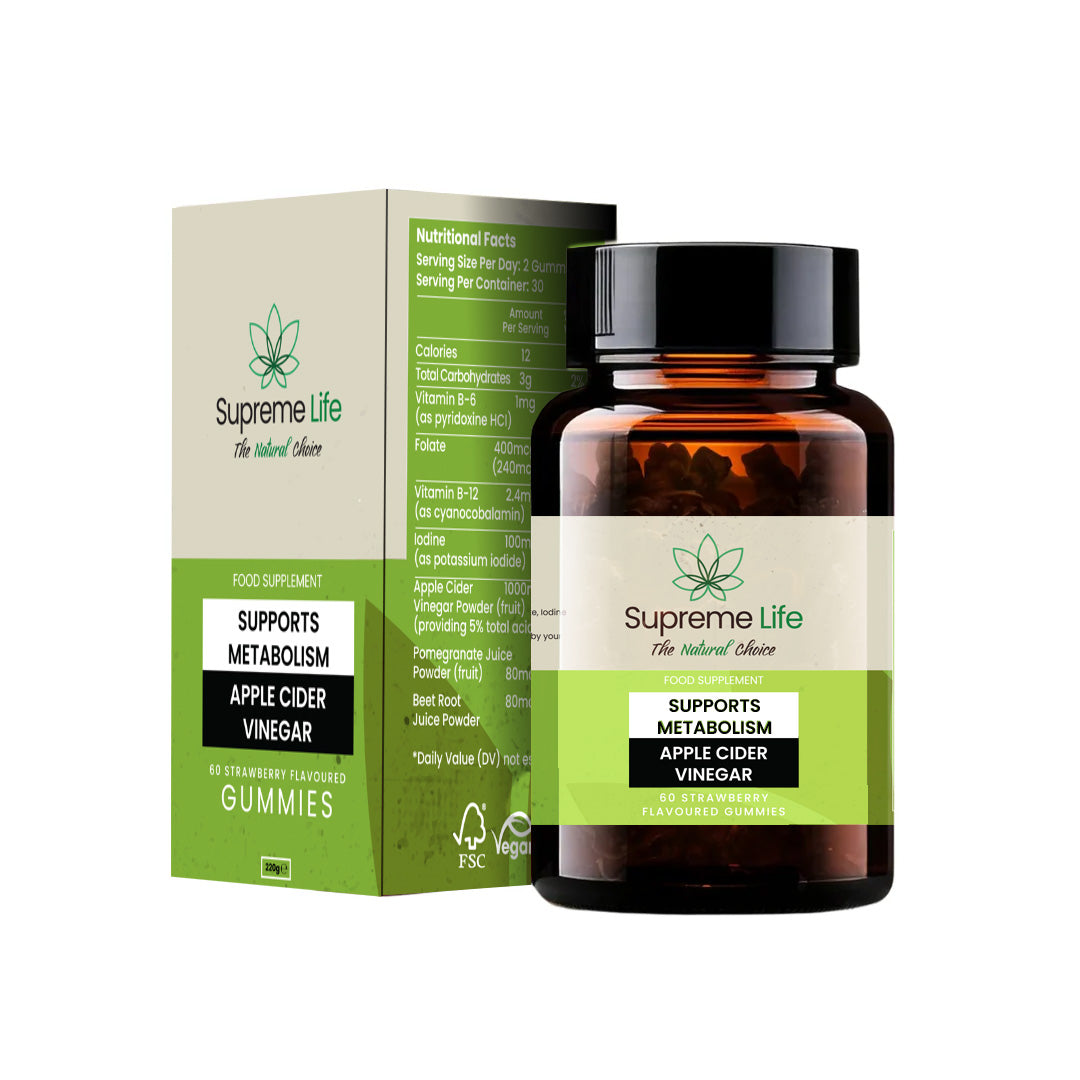 Supreme CBD - Apple Cider Vinegar Gummies (60x Strawberry Flavour Gummies)