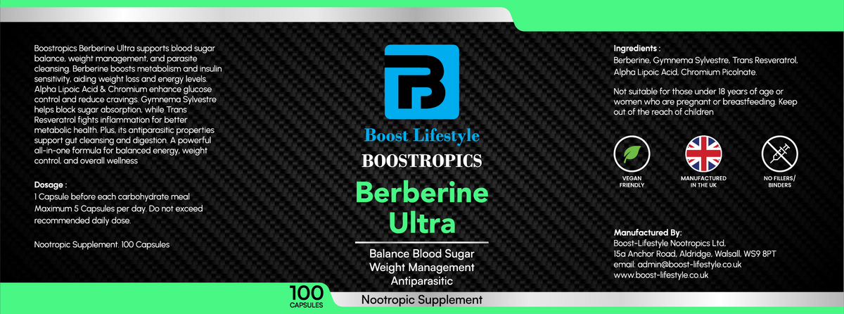 Boostropics Berberine Ultra Supplements 100 Capsules