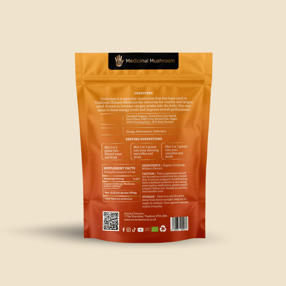 Ancient Extracts - Cordyceps Mushroom Extract Powder