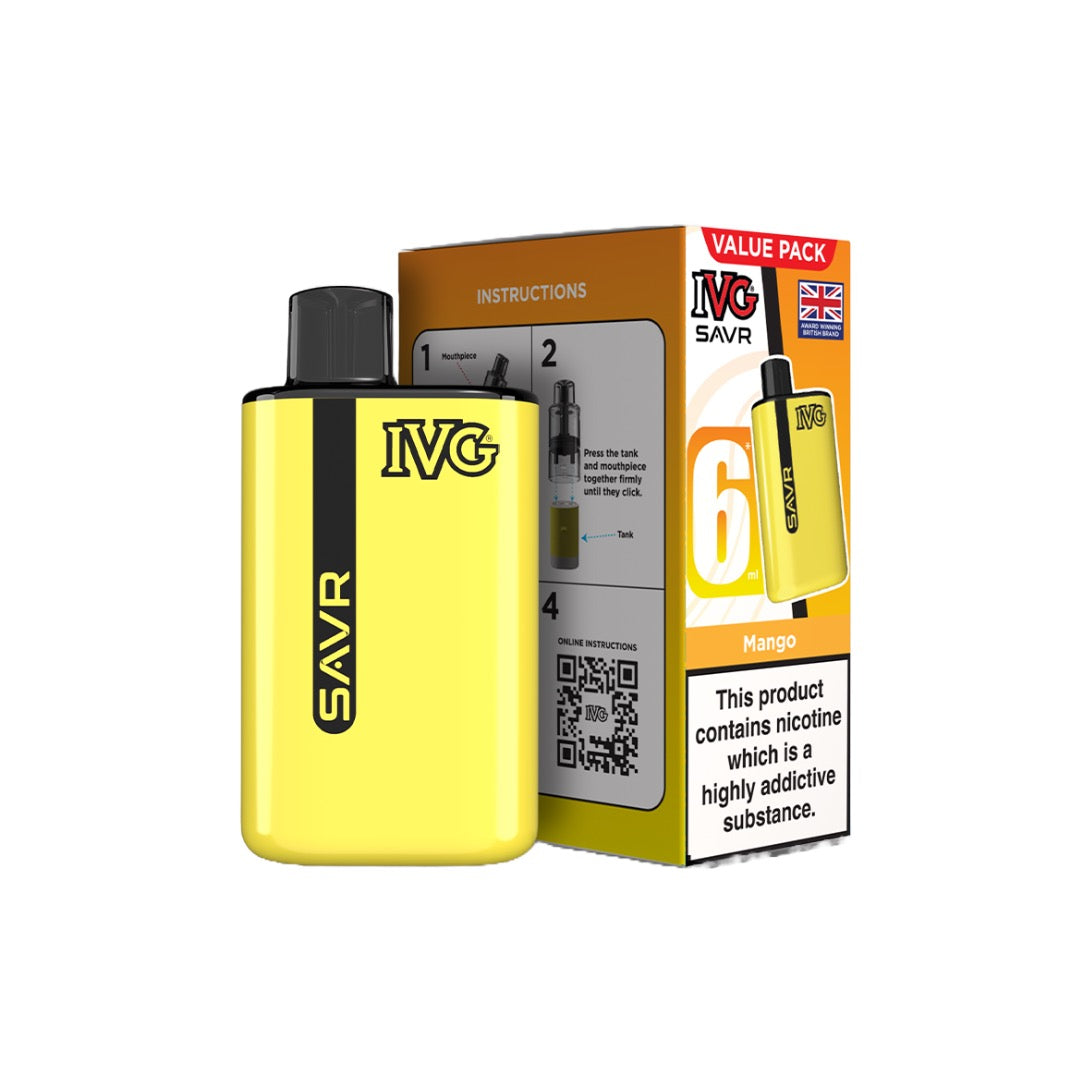 20mg I VG SAVR Prefilled Pod Vape Kit 3000 Puffs - Flavour: Blue Raspberry Ice
