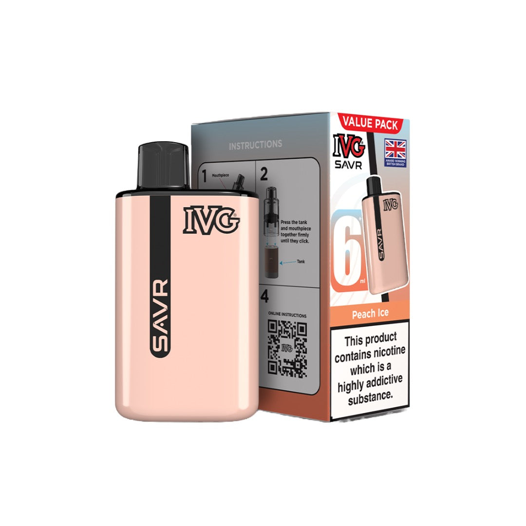 20mg I VG SAVR Prefilled Pod Vape Kit 3000 Puffs - Flavour: Blue Raspberry Ice