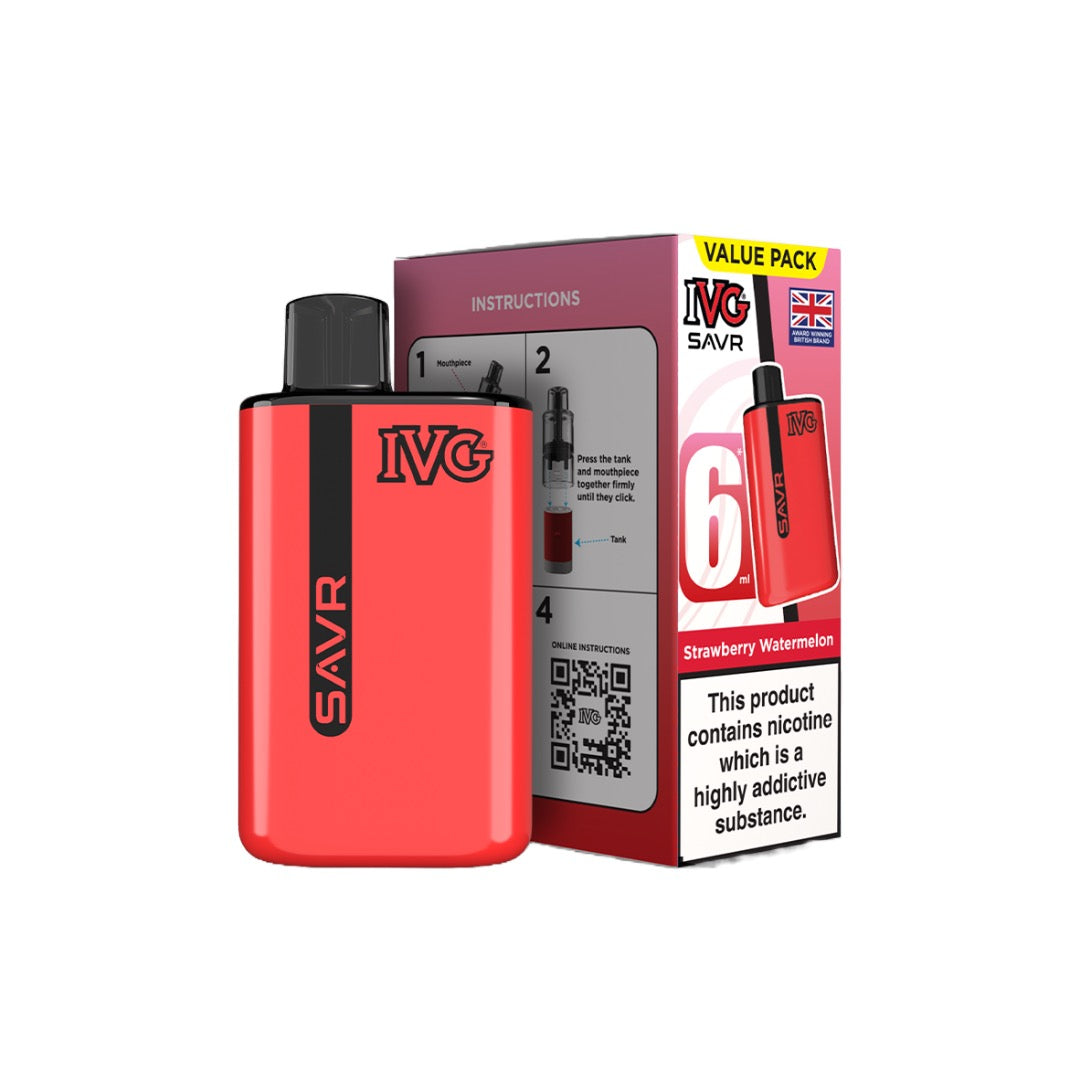 20mg I VG SAVR Prefilled Pod Vape Kit 3000 Puffs - Flavour: Grape Ice