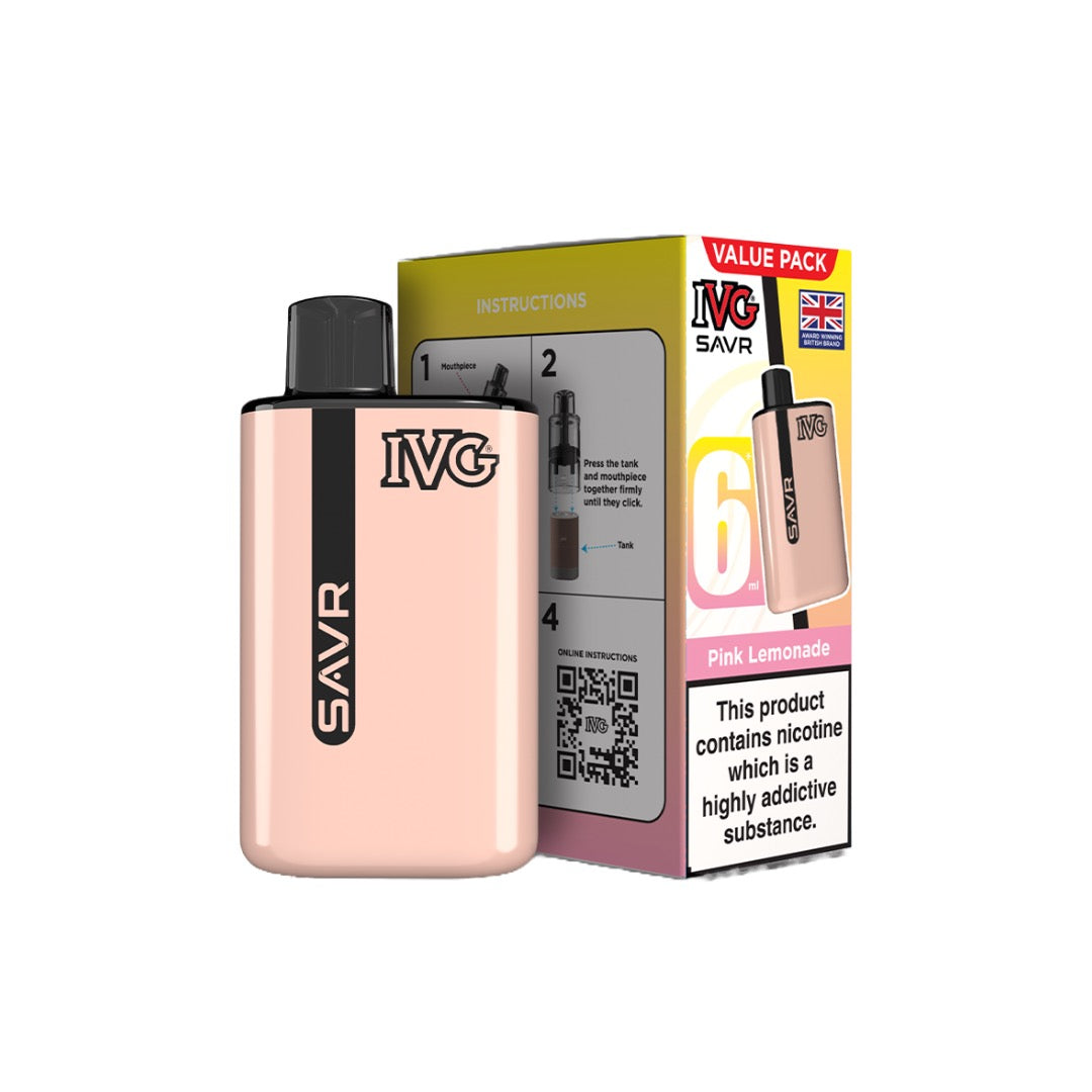 20mg I VG SAVR Prefilled Pod Vape Kit 3000 Puffs - Flavour: Blue Raspberry Ice