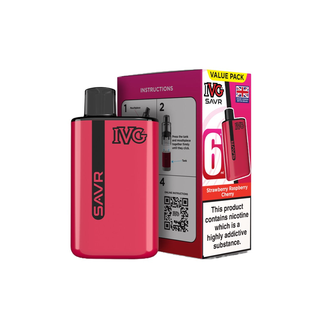 20mg I VG SAVR Prefilled Pod Vape Kit 3000 Puffs - Flavour: Blue Sour Raspberry