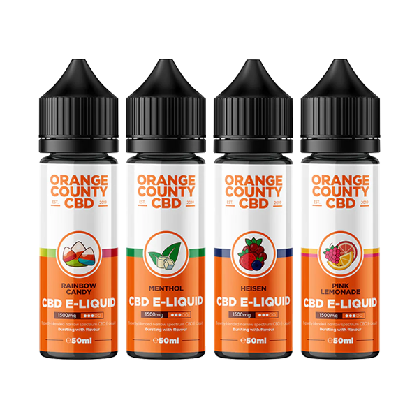 Orange County CBD 1500mg Broad Spectrum CBD E-liquid 50ml (50VG/50PG) - Flavour: Sour Blue Raspberry