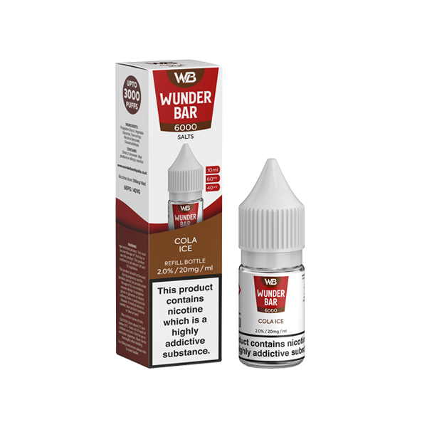 20mg Wunderbar 6000 Salts 10ml Nic Salts (60PG/40VG) - Flavour: Raspberry Pineapple