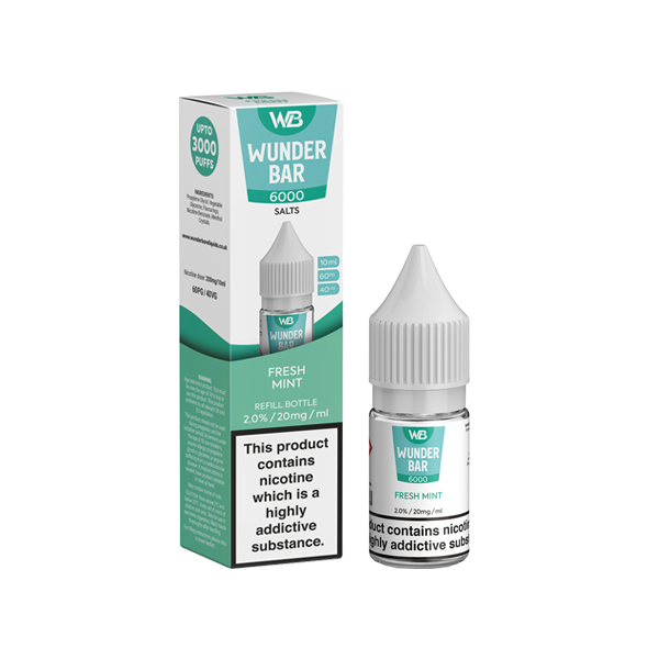 20mg Wunderbar 6000 Salts 10ml Nic Salts (60PG/40VG) - Flavour: Raspberry Pineapple