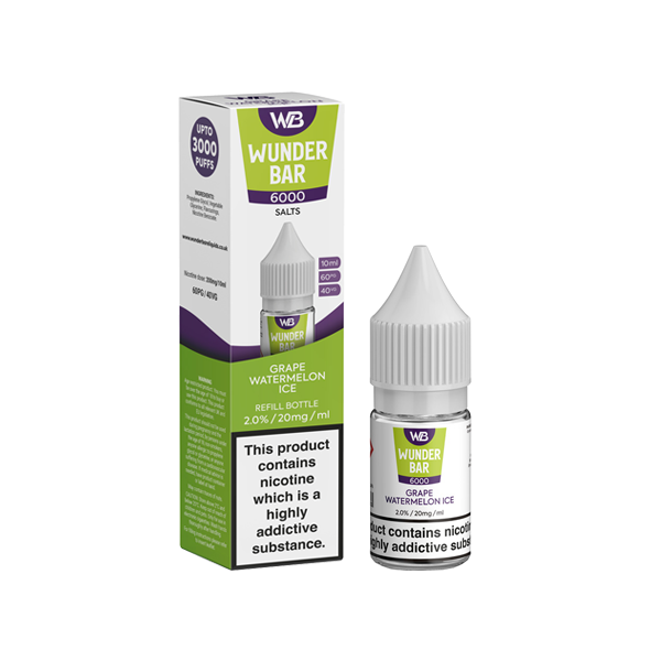 20mg Wunderbar 6000 Salts 10ml Nic Salts (60PG/40VG) - Flavour: Raspberry Pineapple