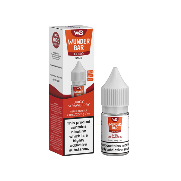 20mg Wunderbar 6000 Salts 10ml Nic Salts (60PG/40VG) - Flavour: Raspberry Pineapple