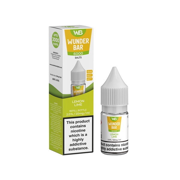 20mg Wunderbar 6000 Salts 10ml Nic Salts (60PG/40VG) - Flavour: Raspberry Pineapple