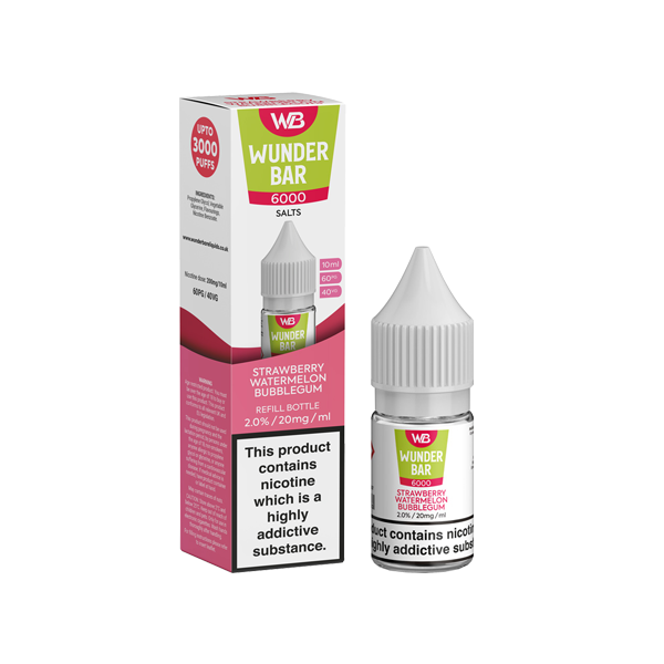 20mg Wunderbar 6000 Salts 10ml Nic Salts (60PG/40VG) - Flavour: Raspberry Pineapple