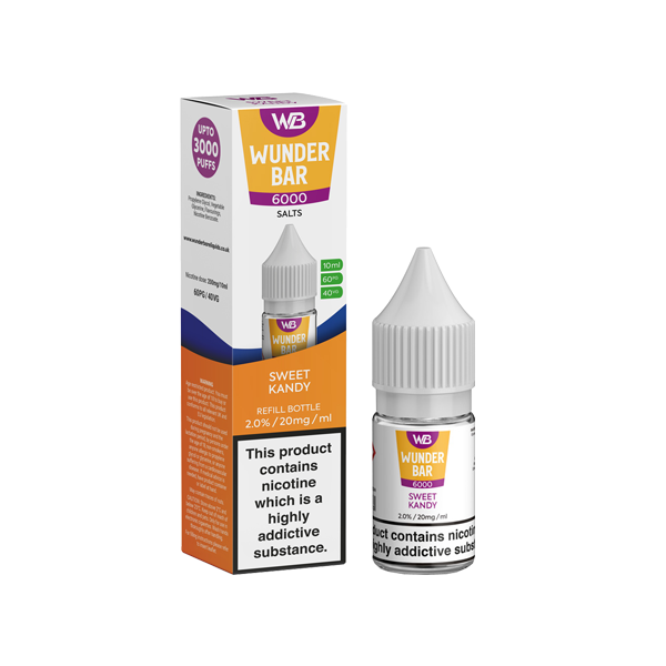 20mg Wunderbar 6000 Salts 10ml Nic Salts (60PG/40VG) - Flavour: Raspberry Pineapple