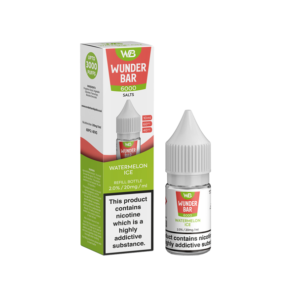20mg Wunderbar 6000 Salts 10ml Nic Salts (60PG/40VG) - Flavour: Raspberry Pineapple