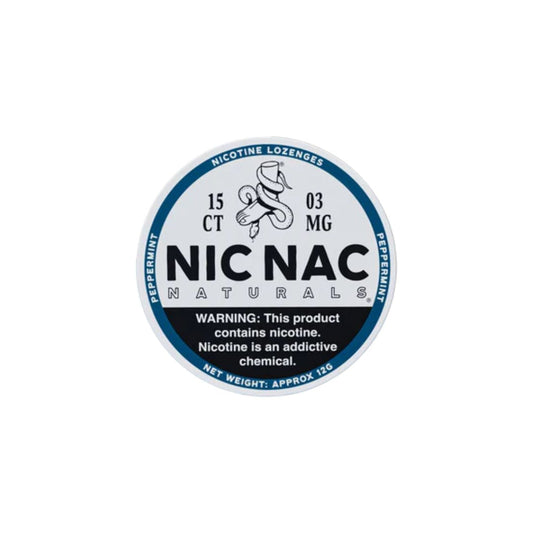 3mg Nic Nac Naturals Nicotine - 15 Lozenge Tablets (Buy 2 Get 1 Free) - Flavour: Peppermint