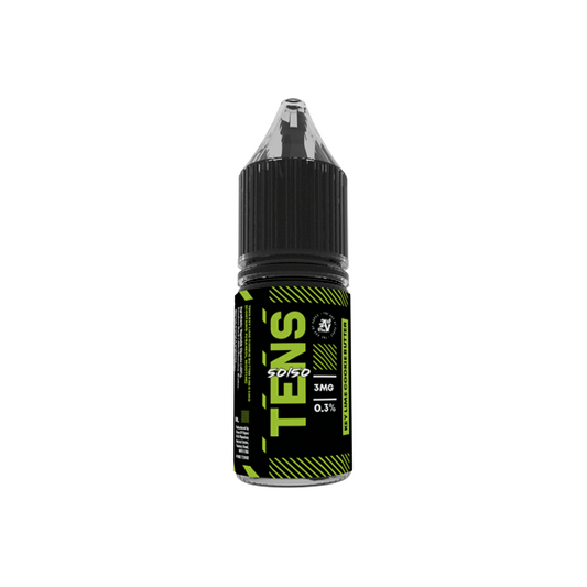 12mg Tens 50/50 10ml (50VG/50PG) - (Full Box) Pack Of 10 - Flavour: Black Ice