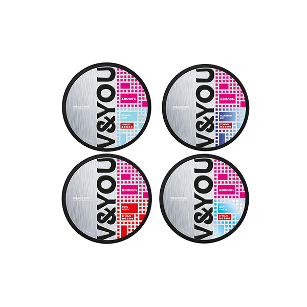 27mg V&YOU Boost+ Nicotine Pouch - 20 Pouches (Buy 1 Get 1 Free) - Flavour: Intense Mint