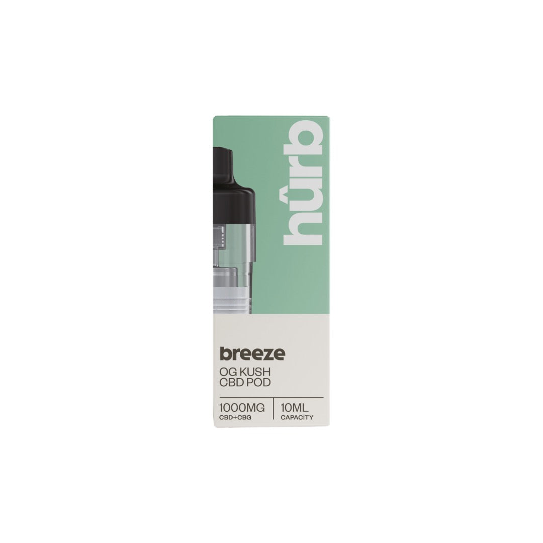 Hurb Breeze CBD 1000mg Pre-filled Pod 10ml - Flavour: Blueberry Raspberry