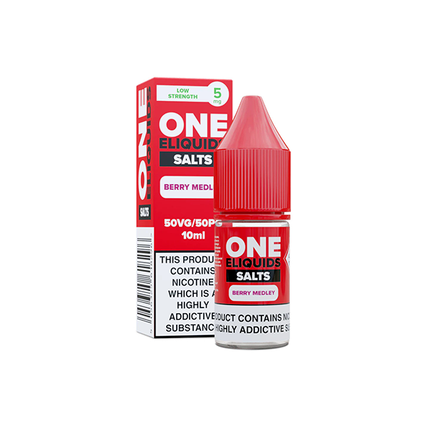 5mg One E-Liquids Flavoured Nic Salt 10ml (50VG/50PG) - Flavour: Purple Berry Drink