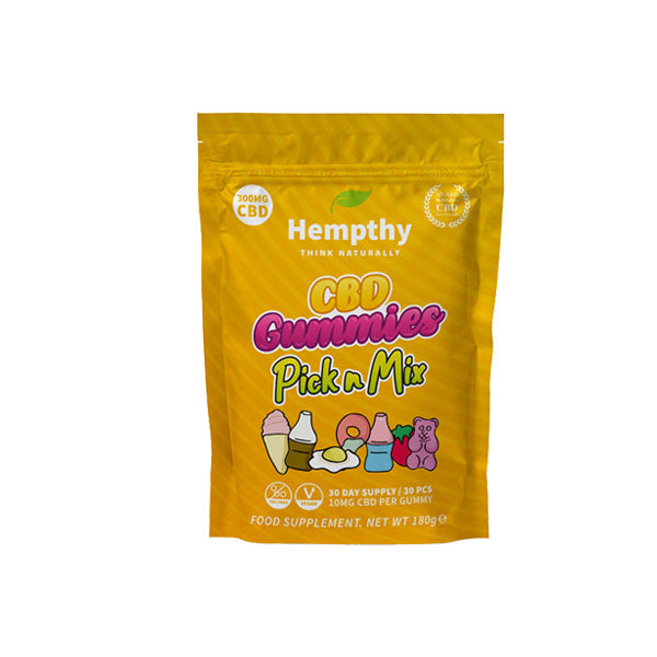 Hempthy 300mg CBD Gummies 30 Ct Pouch - Flavour: Imperial Mints