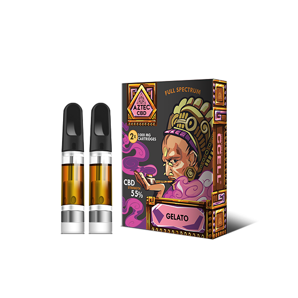 Aztec CBD 2 x 1000mg Cartridge Kit - 1ml - Flavour: Zkittles