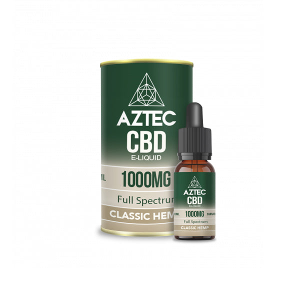 Aztec CBD 1000mg CBD Vaping Liquid 10ml (50PG-50VG) - Flavour: Mango Kush
