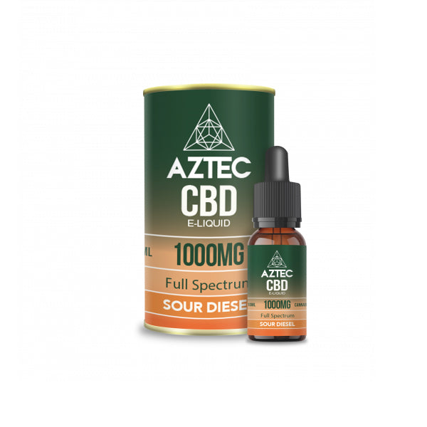 Aztec CBD 1000mg CBD Vaping Liquid 10ml (50PG-50VG) - Flavour: Mango Kush