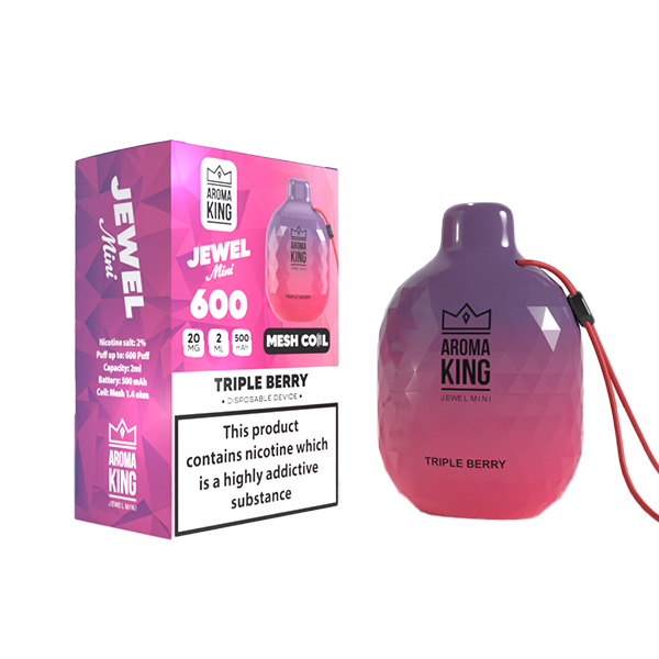 0mg Aroma King Jewel Mini Disposable Vape Device 600 Puffs - Flavour: Pink Lemon