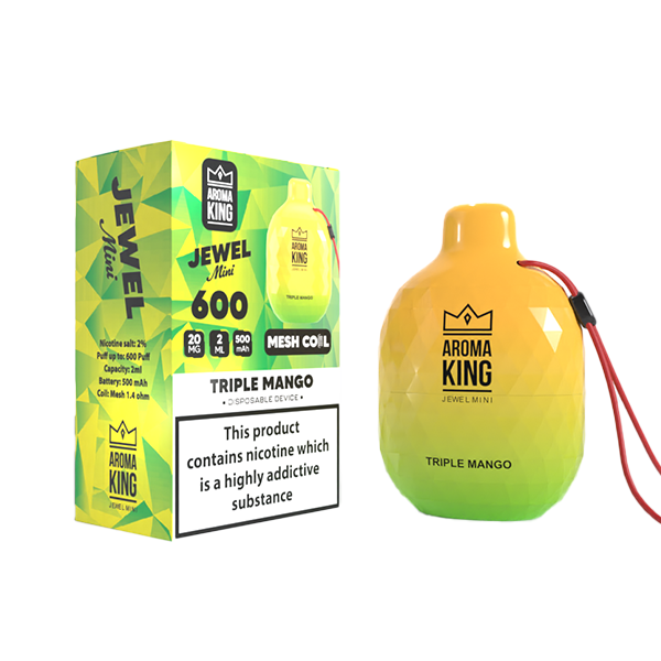 0mg Aroma King Jewel Mini Disposable Vape Device 600 Puffs - Flavour: Pineapple Lemon