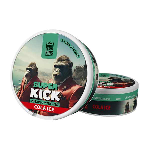 25mg Aroma King Super Kick NoNic Pouches - 25 Pouches - Flavour: Cola Ice