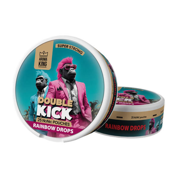 50mg Aroma King Double Kick NoNic Pouches - 25 Pouches - Flavour: Candy Tobacco