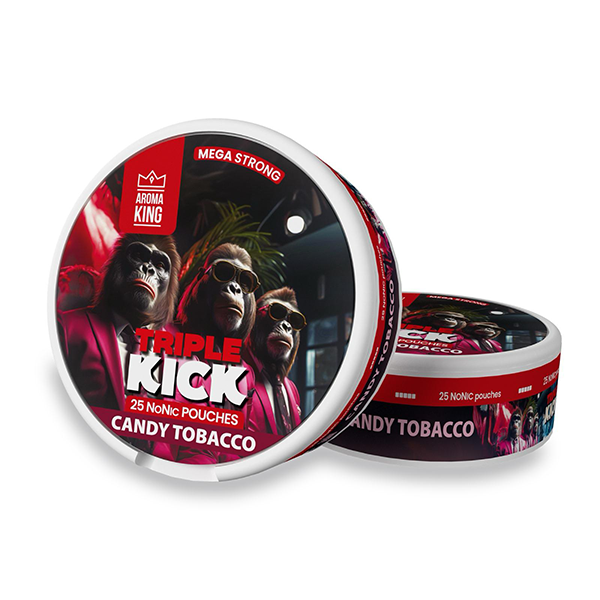100mg Aroma King Triple Kick NoNic Pouches - 25 Pouches - Flavour: Double Mint