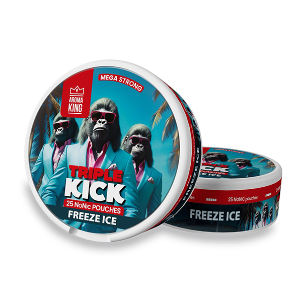 100mg Aroma King Triple Kick NoNic Pouches - 25 Pouches - Flavour: Exotic Ice