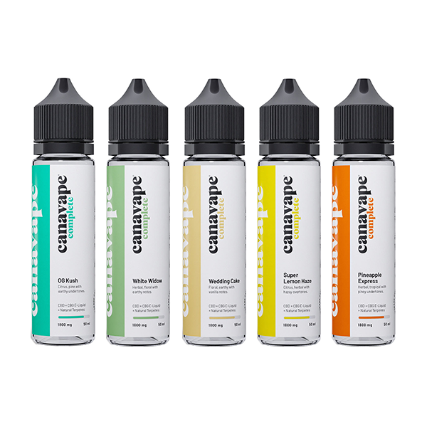 Canavape 1800mg Full-Spectrum CBD + CBG E-liquid 50ml (30VG/70PG) - Flavour: White Widow