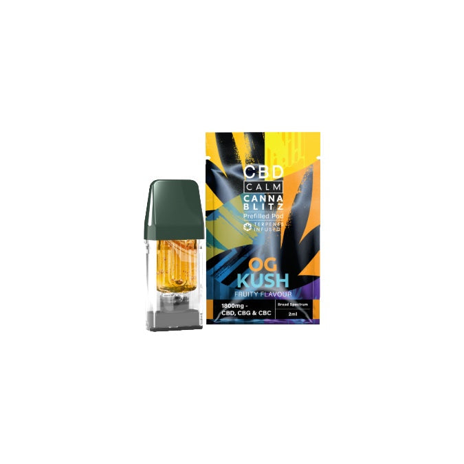 CBD Calm CANNABLITZ 1800mg CBD + CBG + CBC Prefilled Pod - Flavour: Amnesia