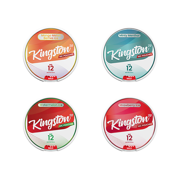 12mg Kingston Nicotine Pouches - 20 Pouches - Flavour: Bubblegum Ice