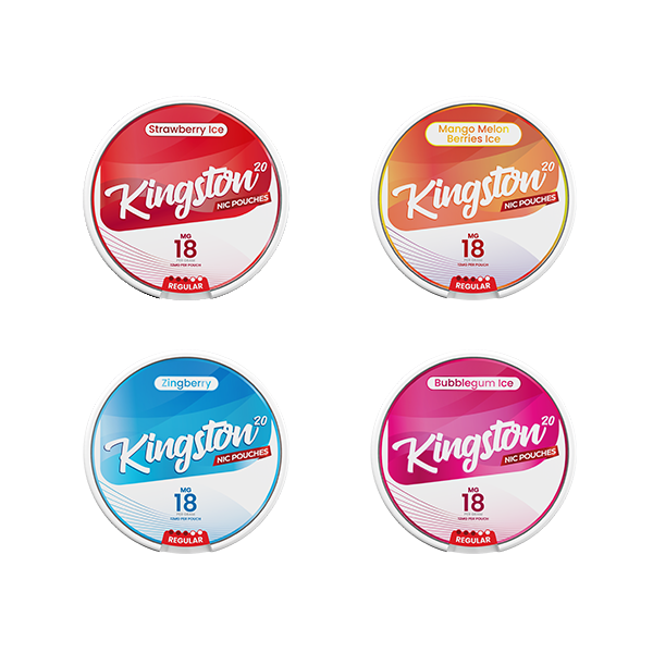 18mg Kingston Nicotine Pouches - 20 Pouches - Flavour: Bubblegum Ice