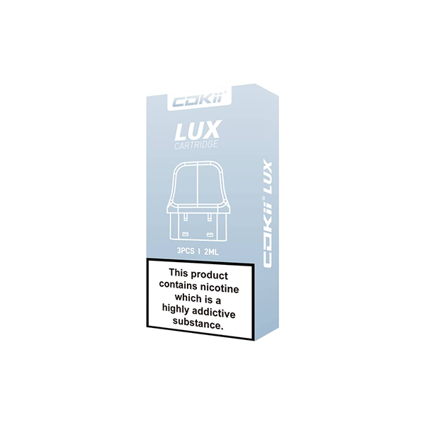 Cokii Lux Replacement Pods 3 Pack 2ml (0.6Ohm, 0.8Ohm, 1.0Ohm) - Resistance: 1.0 Ohms