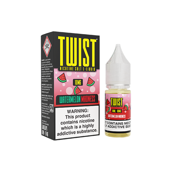 10mg Twist E-liquids Nic Salt 10ml (50VG/50PG) - Flavour: Watermelon Madness