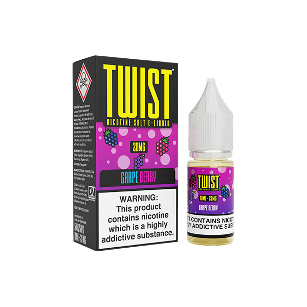 20mg Twist E-liquids Nic Salt 10ml (50VG/50PG) - Flavour: Grape Berry