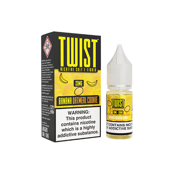 20mg Twist E-liquids Nic Salt 10ml (50VG/50PG) - Flavour: Banana Oatmeal