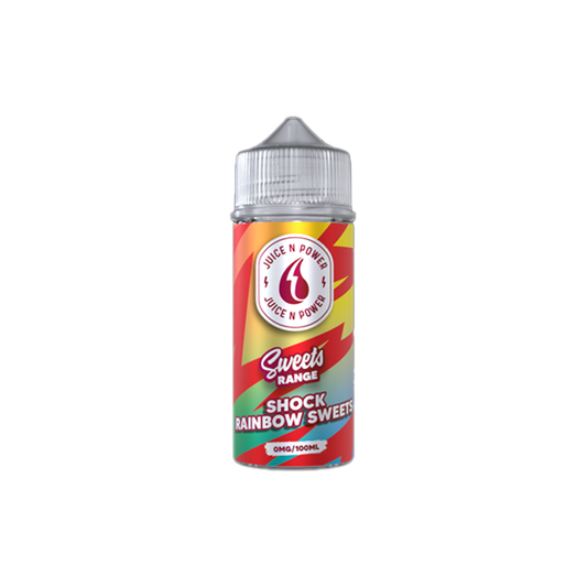 0mg Juice N Power Shortfills 100ml (70VG/30PG) - Flavour: Watermelon Candy Gummies