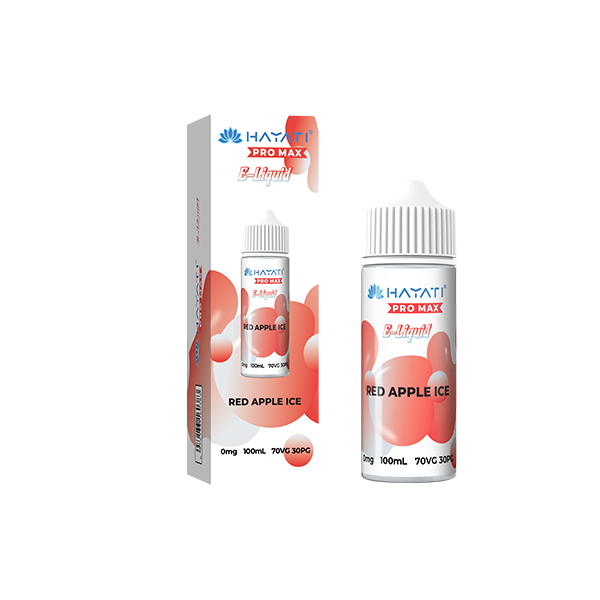 0mg Hayati Pro Max 100ml Shortfill (70VG/30PG) - Flavour: Red Apple Ice