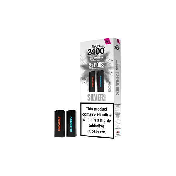 20mg Vapes Bars Angel 2400 Prefilled Pods 2ml 1200 Puffs - 2 Pcs - Flavour: Purple Edition