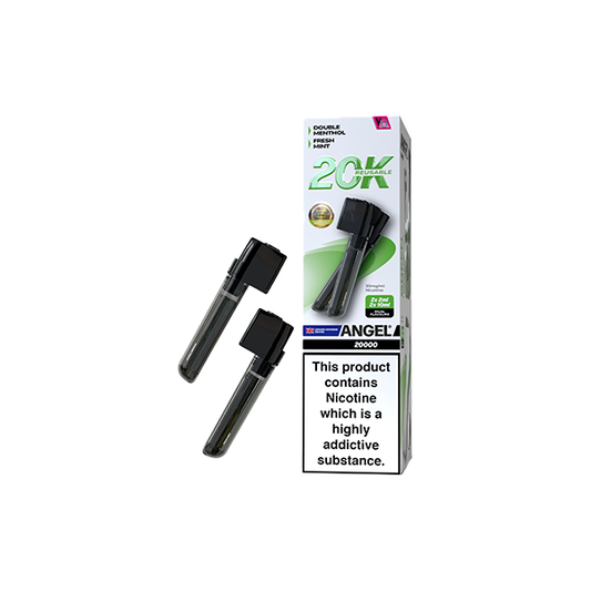 20mg Angel 20k Pods By Vapes Bars Prefilled Pods 20000 Puffs - Flavour: White Edition