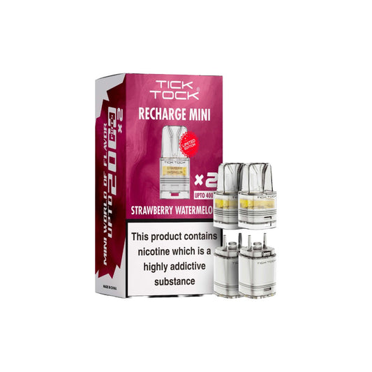 Tick Tock Recharge MINI 2K Prefilled Pods 2000 Puffs - Flavour: Raspberry Cherry