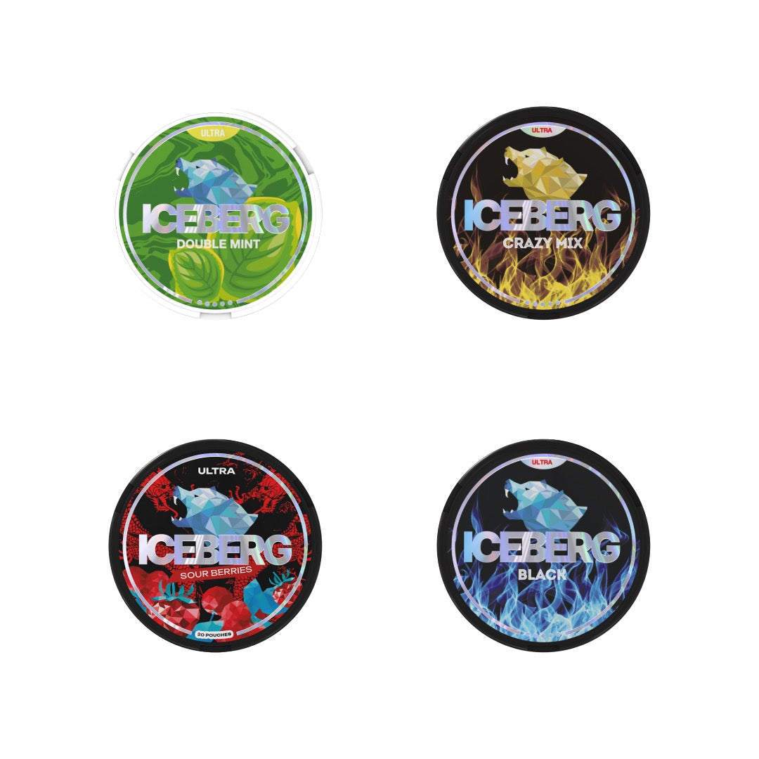 50mg Iceberg Ultra Nicotine Pouches - 20 Pouches - Flavour: Black