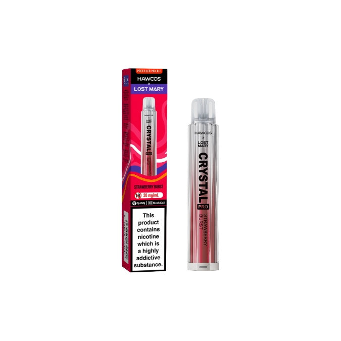 Hawcos x Lost Mary Crystal Pro Prefilled Pod Vape Kit - Flavour: Strawberry Burst