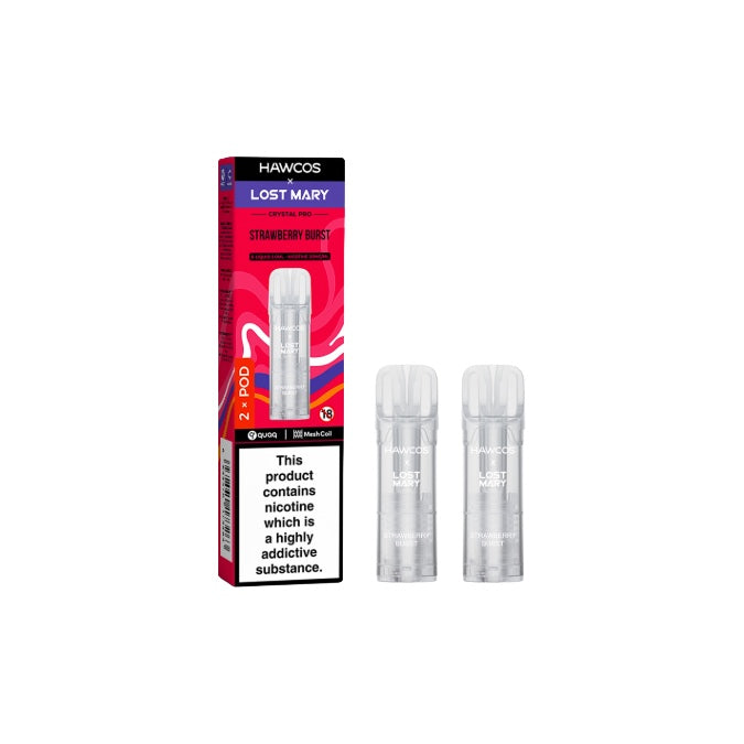 Hawcos x Lost Mary Crystal Pro Prefilled Pod - Flavour: Strawberry Raspberry Cherry Ice
