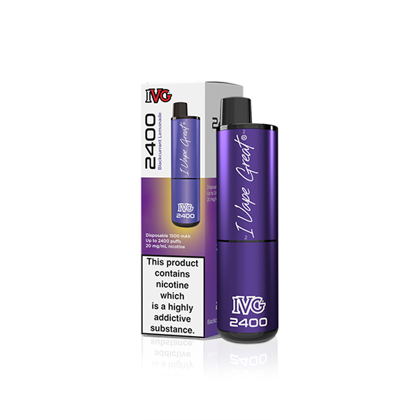 20mg IVG 2400 Disposable Vapes 2400 Puffs - Flavour: Blue Raspberry Ice