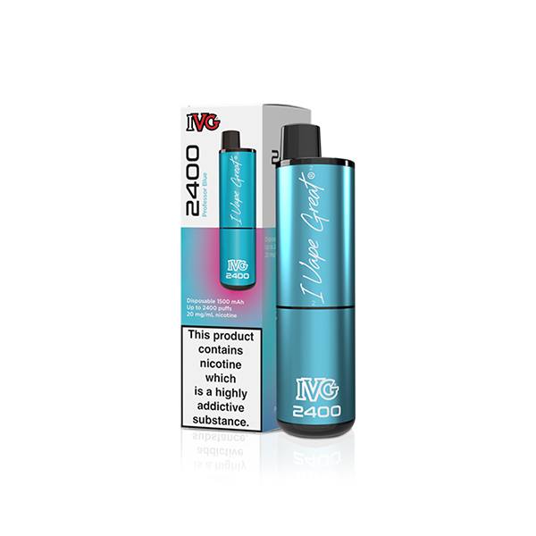 20mg IVG 2400 Disposable Vapes 2400 Puffs - Flavour: Blue Raspberry Ice